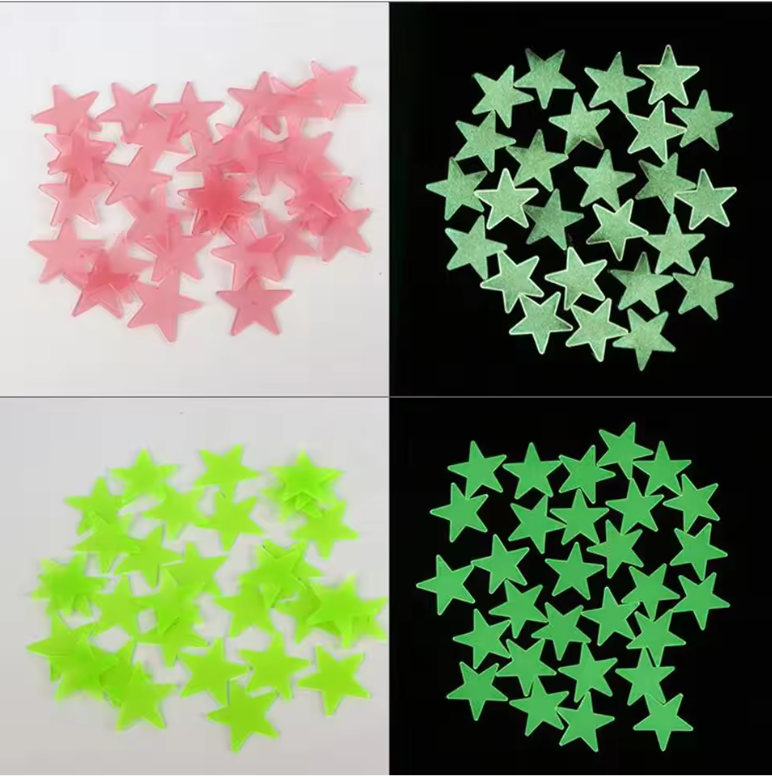 Set van 100 Glow in the Dark Sterren – Lichtgevende Muurstickers voor Plafond en Kinderkamer
