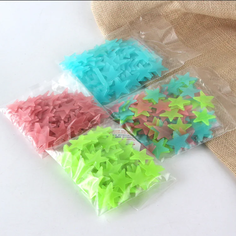 Set van 100 Glow in the Dark Sterren – Lichtgevende Muurstickers voor Plafond en Kinderkamer