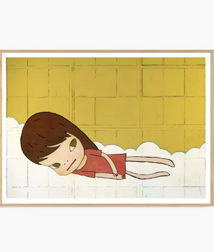 Japanse Cartoon Kunstposter op Canvas – Speelse Sleepwalking Doll Illustratie voor Kinderkamer of Woonruimte
