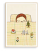 Japanse Cartoon Kunstposter op Canvas – Speelse Sleepwalking Doll Illustratie voor Kinderkamer of Woonruimte