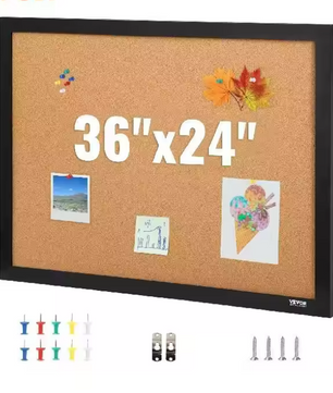 Kurk Prikbord met MDF Frame – Groot Bulletin Board voor Notities, Foto’s en Planning