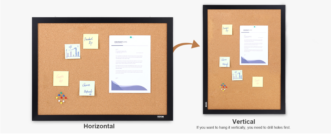 Kurk Prikbord met MDF Frame – Groot Bulletin Board voor Notities, Foto’s en Planning