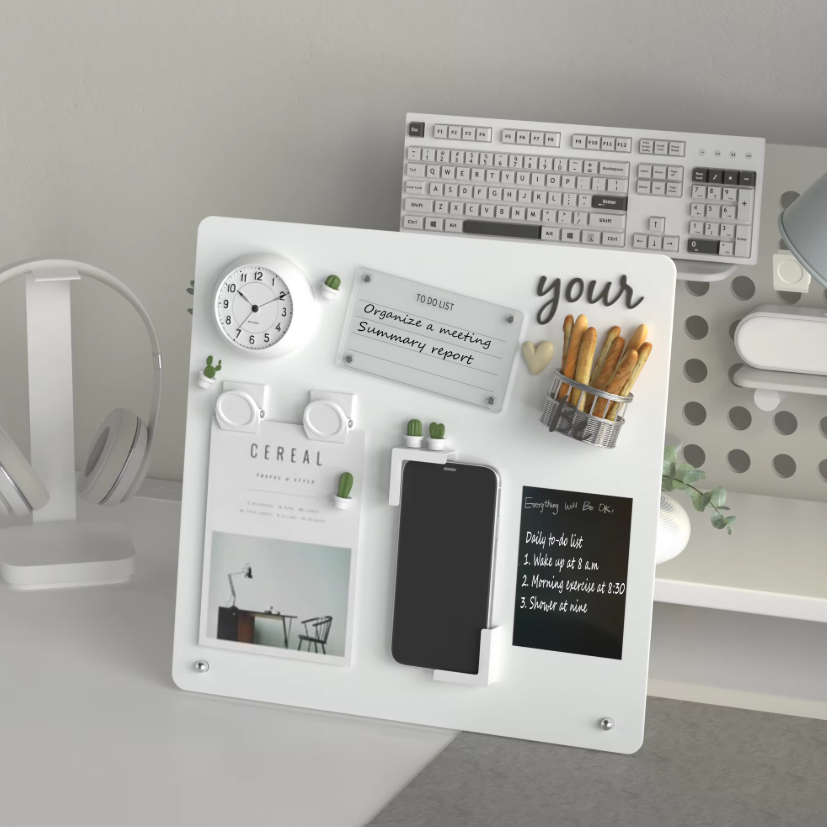 Magnetisch Memobord met Standaard – Metalen Tafel Prikbord voor Notities, Foto’s en Magneten