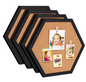 Hexagon Kurk Prikbord met Houten Frame – Decoratief Wand Memobord voor Foto’s en Notities