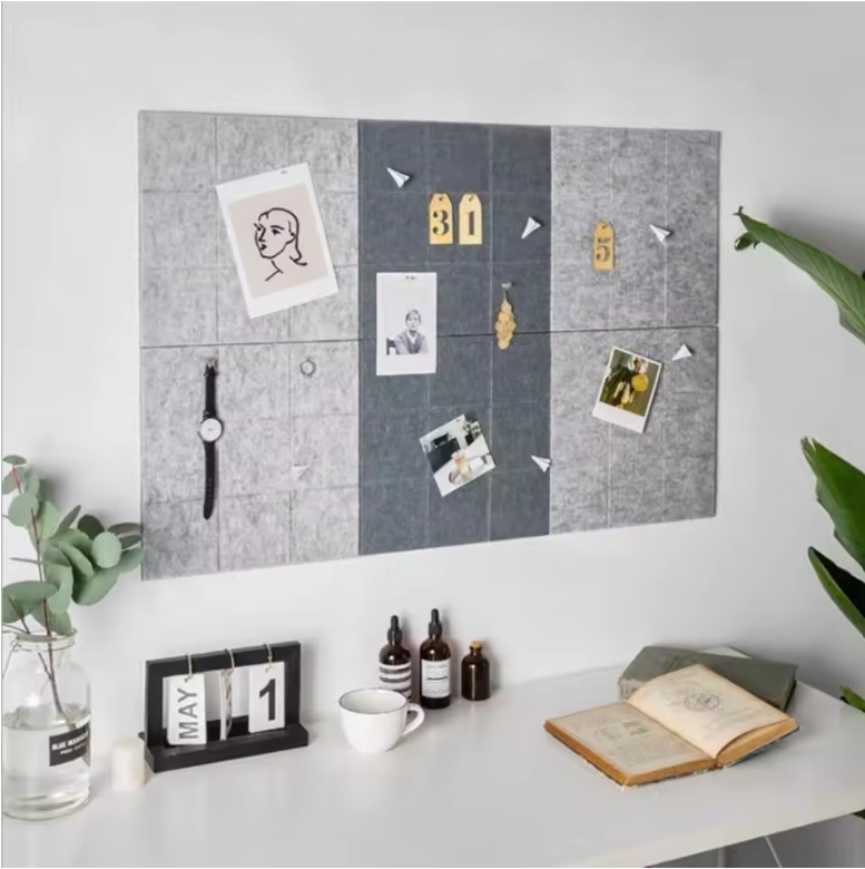 Vilten Prikbord 30 × 30 cm – Wand Memobord voor Notities, Foto’s en Inspiratie