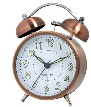 Nordic Retro Metalen Wekker – Minimalistische Bureau- en Nachtkastklok met Verlichting