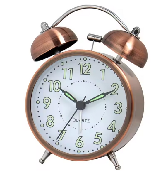 Nordic Retro Metalen Wekker – Minimalistische Bureau- en Nachtkastklok met Verlichting