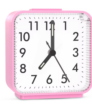 Stille Analoge Wekker – Compacte Nachtkastklok met Snooze en Nachtlicht