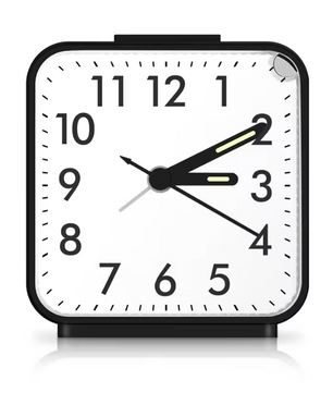 Stille Analoge Wekker – Compacte Nachtkastklok met Snooze en Nachtlicht