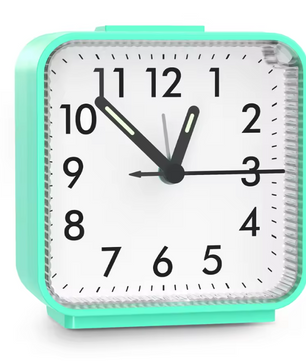 Stille Analoge Wekker – Compacte Nachtkastklok met Snooze en Nachtlicht