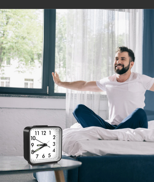 Stille Analoge Wekker – Compacte Nachtkastklok met Snooze en Nachtlicht