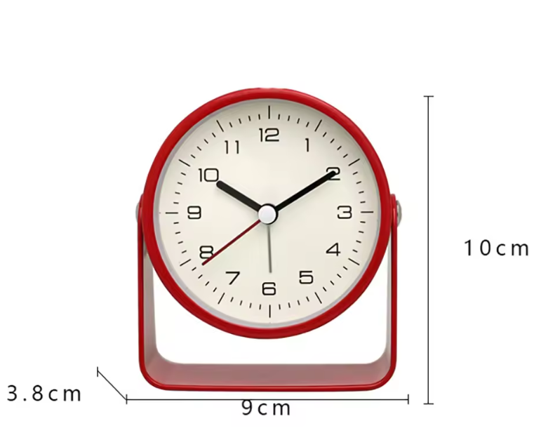 Vintage Retro Analoge Wekker – Stille Metalen Nachtkastklok met Snooze