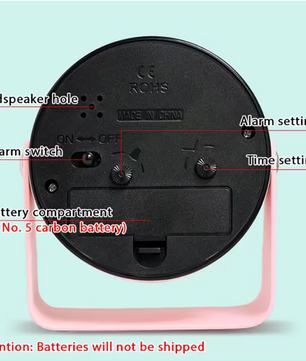 Vintage Retro Analoge Wekker – Stille Metalen Nachtkastklok met Snooze