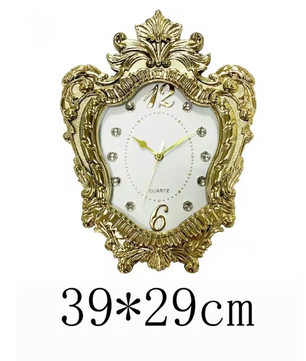 Vintage Europese Wandklok 35,6 cm – Klassieke Klok met Romeinse Cijfers