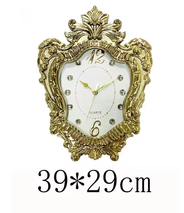 Vintage Europese Wandklok 35,6 cm – Klassieke Klok met Romeinse Cijfers