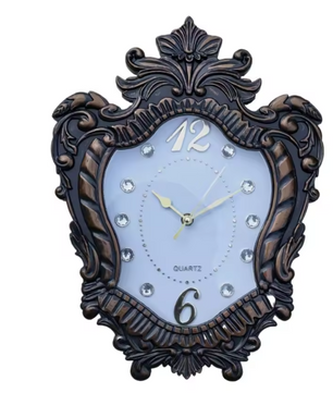 Vintage Europese Wandklok 35,6 cm – Klassieke Klok met Romeinse Cijfers