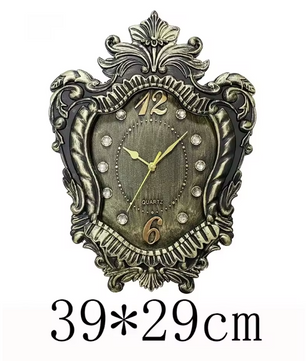 Vintage Europese Wandklok 35,6 cm – Klassieke Klok met Romeinse Cijfers