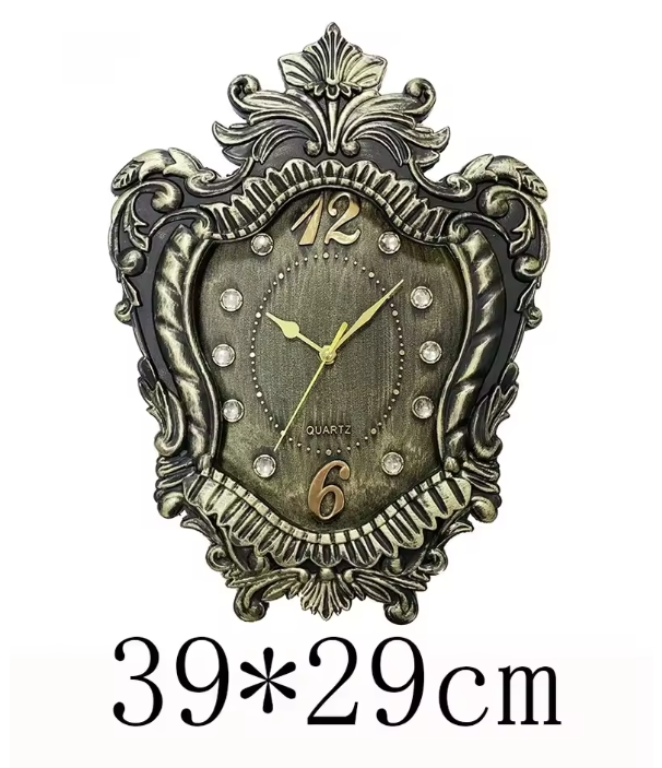 Vintage Europese Wandklok 35,6 cm – Klassieke Klok met Romeinse Cijfers