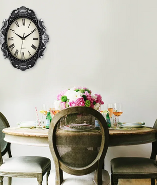 Vintage Europese Wandklok 35,6 cm – Klassieke Klok met Romeinse Cijfers