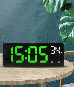 Digitale LED Wekker met Spraakbediening – Dual Alarm, Temperatuur en Snooze