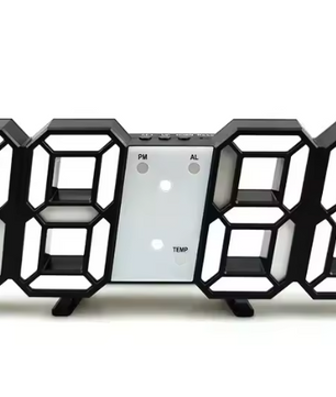 3D LED Digitale Wekker – Wand- en Bureauklok met Tijd, Datum en Temperatuur