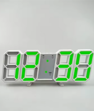 3D LED Digitale Wekker – Wand- en Bureauklok met Tijd, Datum en Temperatuur