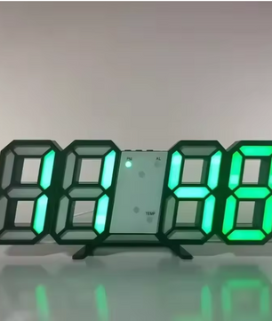 3D LED Digitale Wekker – Wand- en Bureauklok met Tijd, Datum en Temperatuur