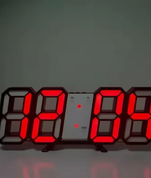 3D LED Digitale Wekker – Wand- en Bureauklok met Tijd, Datum en Temperatuur