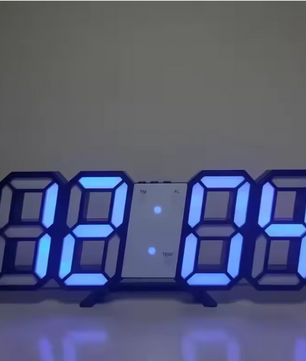 3D LED Digitale Wekker – Wand- en Bureauklok met Tijd, Datum en Temperatuur