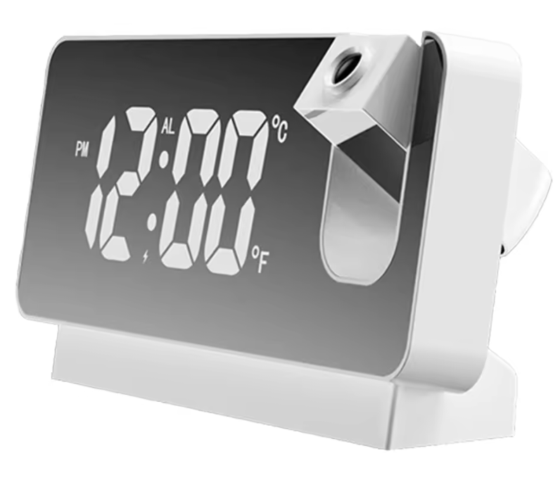 Digitale Projectie Wekker met Spiegel Display – LED Klok met Plafond Projector