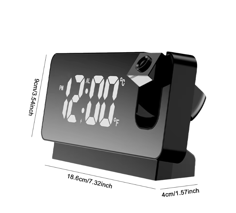 Digitale Projectie Wekker met Spiegel Display – LED Klok met Plafond Projector