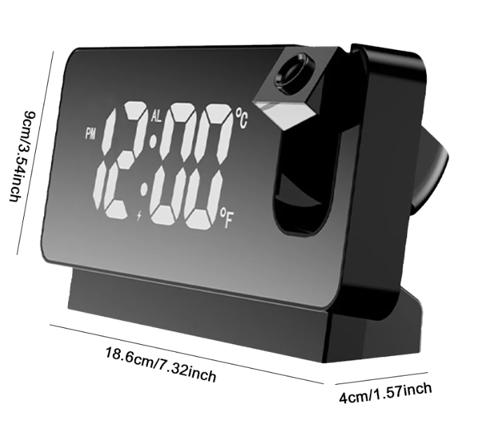 Digitale Projectie Wekker met Spiegel Display – LED Klok met Plafond Projector