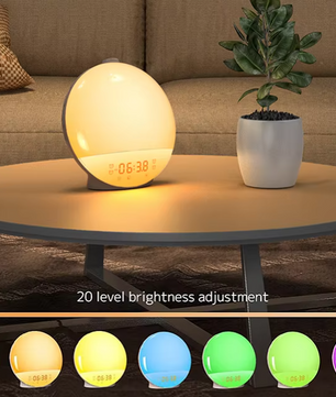 Sunrise Wake-Up Light Wekker – Digitale Alarmklok met FM Radio en Sfeerverlichting