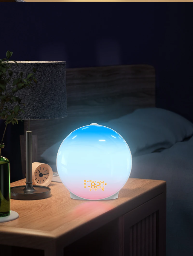 Sunrise Wake-Up Light Wekker – Digitale Alarmklok met FM Radio en Sfeerverlichting