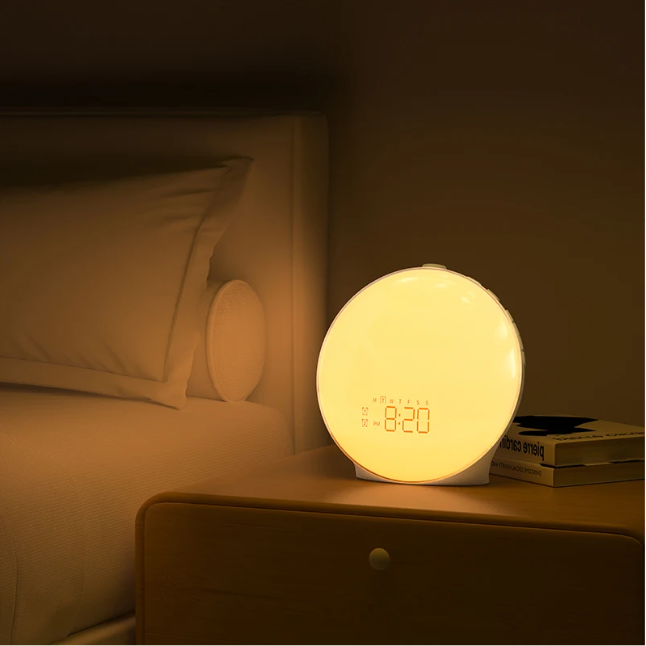 Sunrise Wake-Up Light Wekker – Digitale Alarmklok met FM Radio en Sfeerverlichting