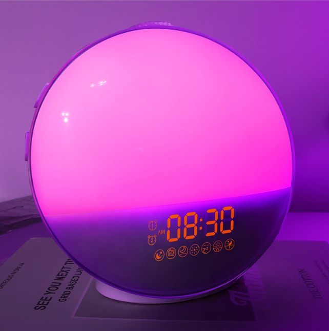 Sunrise Wake-Up Light Wekker – Digitale Alarmklok met FM Radio en Sfeerverlichting