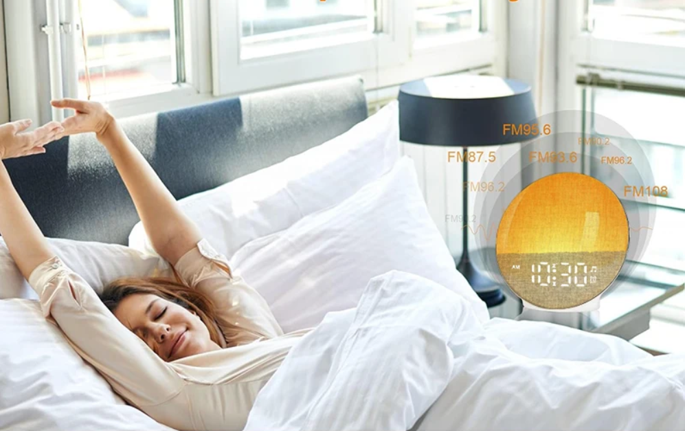 Sunrise Wake-Up Light Wekker – Bluetooth Speaker, White Noise en Nachtlamp