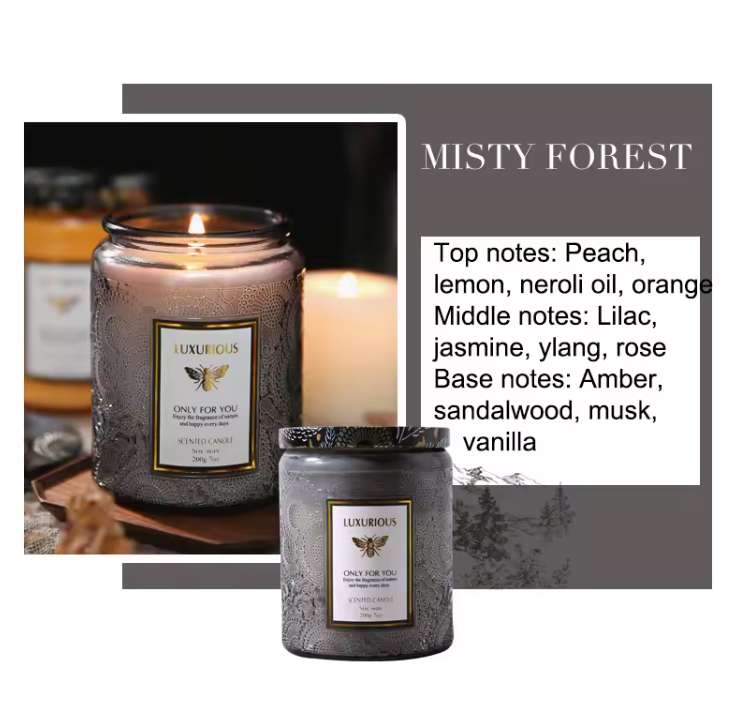 Geurkaars in Glazen Pot 200 g – Natuurlijke Sojawas Aromatische Kaars voor Sfeer en Ontspanning