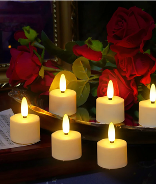 Set van 6 Oplaadbare LED Kaarsen met Afstandsbediening – Realistische Flikkerende Theelichtjes