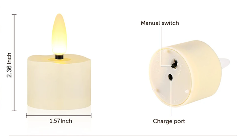 Set van 6 Oplaadbare LED Kaarsen met Afstandsbediening – Realistische Flikkerende Sfeerverlichting