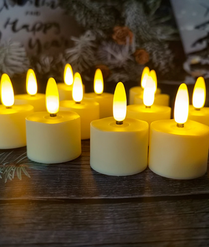 Set van 6 Oplaadbare LED Kaarsen met Afstandsbediening – Realistische Flikkerende Theelichtjes