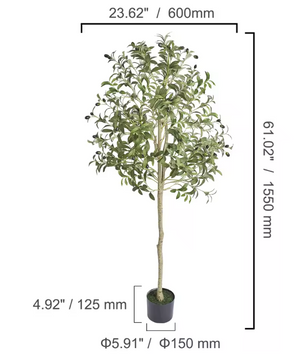 Kunstmatige Olijfboom – Realistische Faux Olijfplant voor Woonkamer, Kantoor en Interieurdecoratie