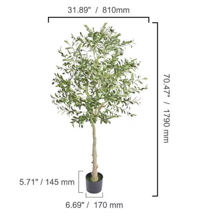 Kunstmatige Olijfboom – Realistische Faux Olijfplant voor Woonkamer, Kantoor en Interieurdecoratie