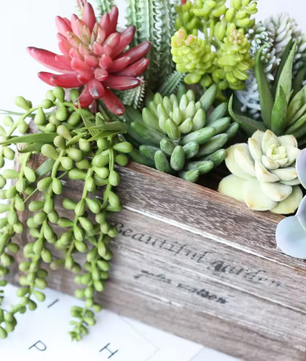 Mini Kunstmatige Vetplant – Decoratieve Lotus Succulent voor Interieur, Realistische Groene Plantdecoratie