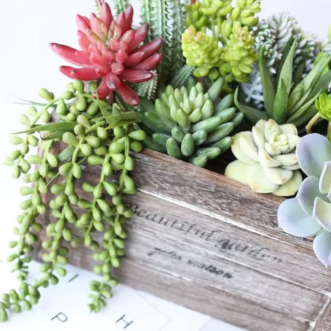 Mini Kunstmatige Vetplant – Decoratieve Lotus Succulent voor Interieur, Realistische Groene Plantdecoratie