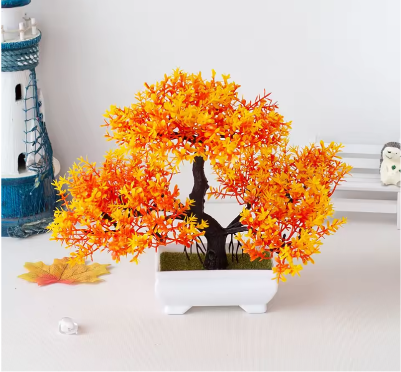 Kunst Bonsai Plant in Pot – Decoratieve Mini Boom voor Tafel en Interieur