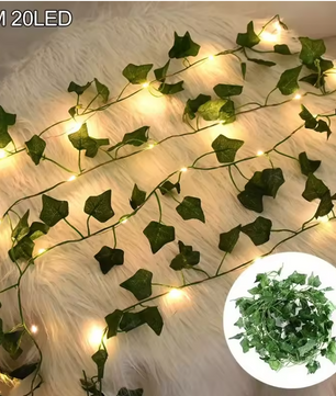 Kunst Klimop Slinger met LED Verlichting – Decoratieve Ivy Guirlande voor Interieur en Feestdecoratie
