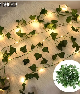 Kunst Klimop Slinger met LED Verlichting – Decoratieve Ivy Guirlande voor Interieur en Feestdecoratie
