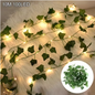 Kunst Klimop Slinger met LED Verlichting – Decoratieve Ivy Guirlande voor Interieur en Feestdecoratie