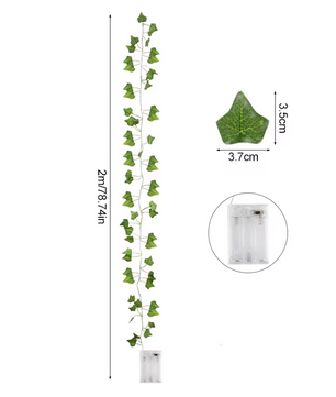 Kunst Klimop Slinger met LED Verlichting – Decoratieve Ivy Guirlande voor Interieur en Feestdecoratie